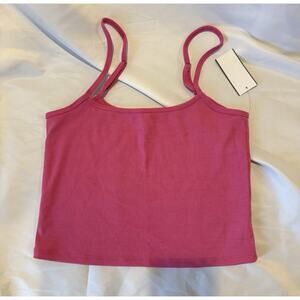 Good American Pink Cropped Tank Top Size 4